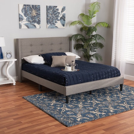 Baxton Studio Casol MidCentury Modern Transitional Grey Fabric Upholstered Full Size Platform Bed 224-13086-ZORO